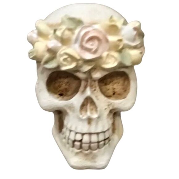 Laikearts Resin Floral Skull Accent - Picture 9 of 13